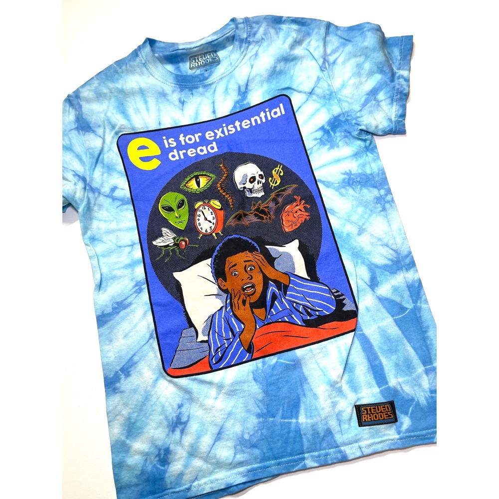 Steven Rhodes Existential Dread Tie Dye Graphic T-Shirt Mens S Streetwear 0327